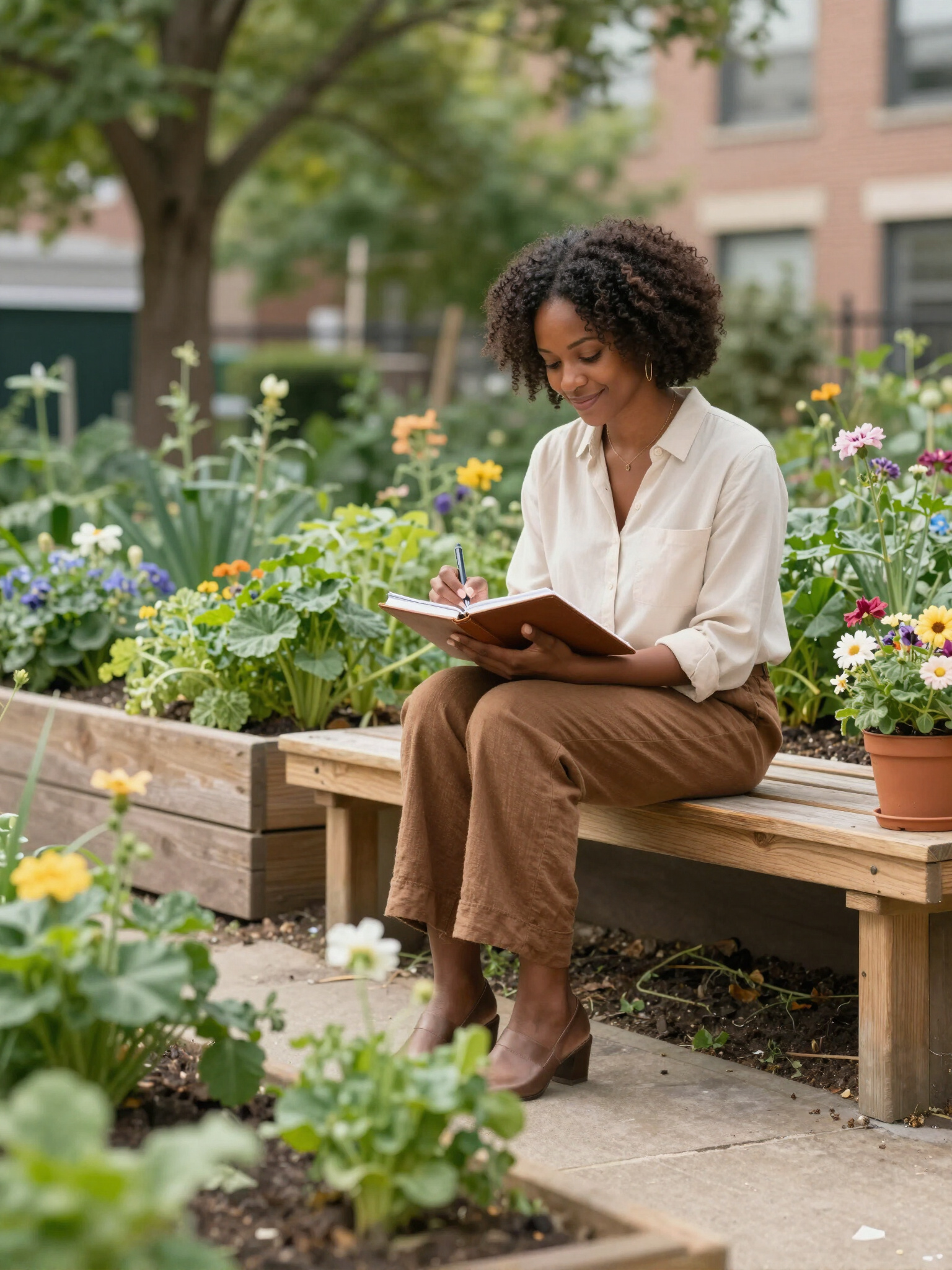 Volunteer in a community garden
